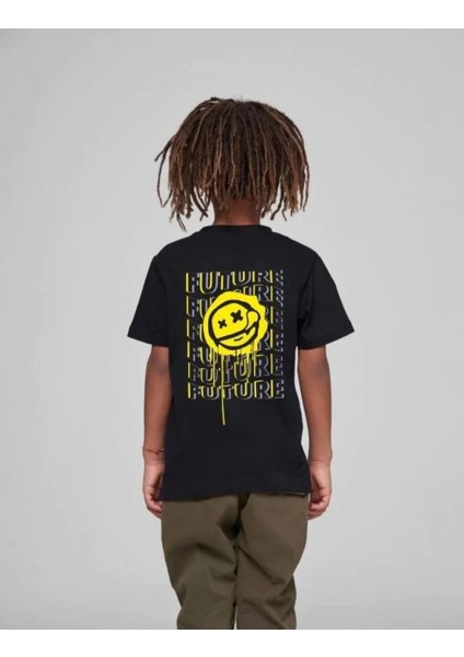 Çocuk Unisex Baskılı T-Shirt - Siyah fiyatları