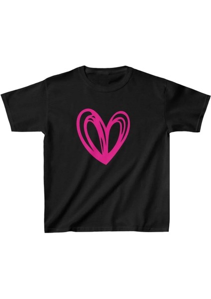 Unisex Çocuk Baskılı T-Shirt - Siyah