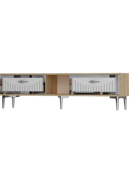 TSA1503DBS - Tuna Tv Stand 150CM Safirmeşe-Beyaz-Gümüş