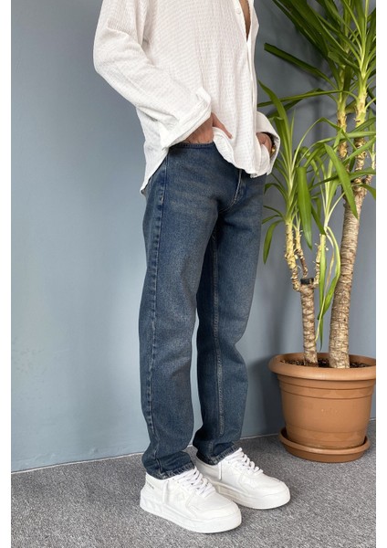 Lacivert Regular Jean - Kot Pantolon Rahat Kesim fırsatları
