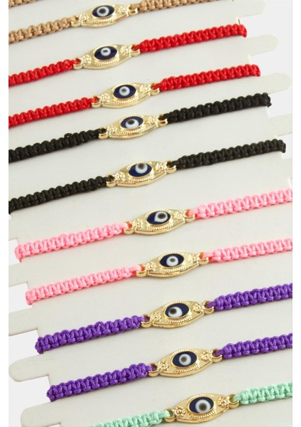 Yzlal Nazar Makrome Örgülü Bileklik-Renkli modelleri