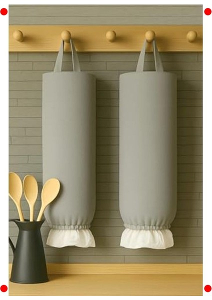 2'li Asılabilir Poşet Düzenleyici Sepet - Gri