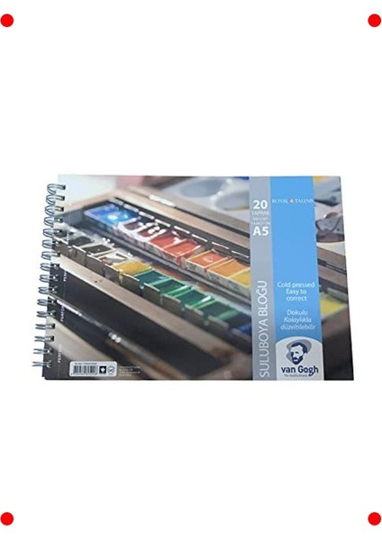 Sanatçı Sulu Boya Bloğu, A5, 300GR, 20 Yaprak Spiralli