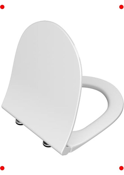 Yavaş Kapanır Slim Klozet Kapağı, Beyaz Duroplast