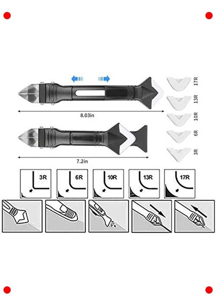 3'ü 1 Arada Silikon Kalafat ve Dolgu Sökme Aleti Seti fırsatları