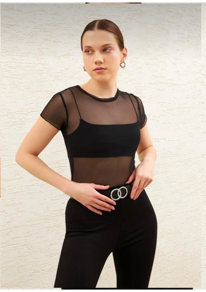 Siyah Bluz Tül Transparan fiyatları