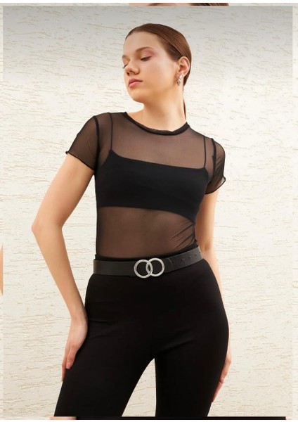 Siyah Bluz Tül Transparan indirimleri