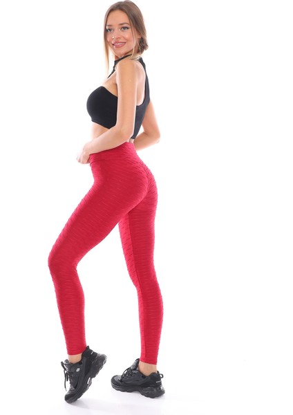 Kabartmalı Kumaş Ekstra Yüksek Bel Günlük Tayt modelleri