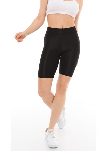 Siyah Kısa Biker Spor Şort Tayt Diz Üstü indirimleri