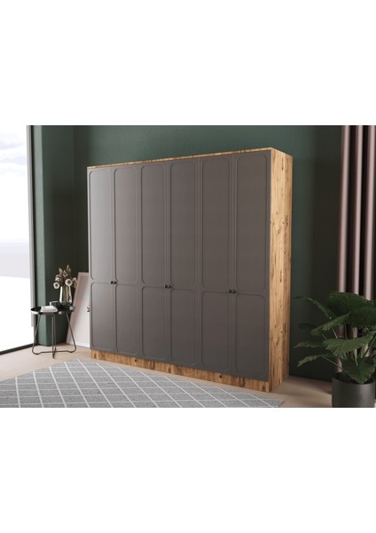 Irmak 6 Kapaklı Eko Gardırop - Mdf Kapak