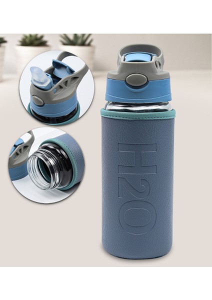 H2O Deri Kılıflı Pipetli Cam Matara 500 ml fiyatları