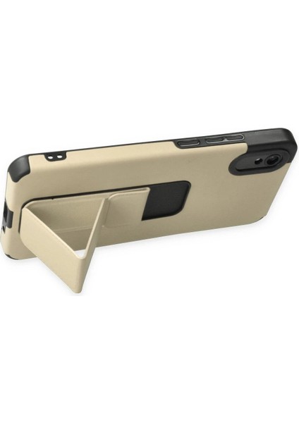 Xiaomi Redmi 9A Kılıf Mega Standlı Silikon - Gold fırsatları
