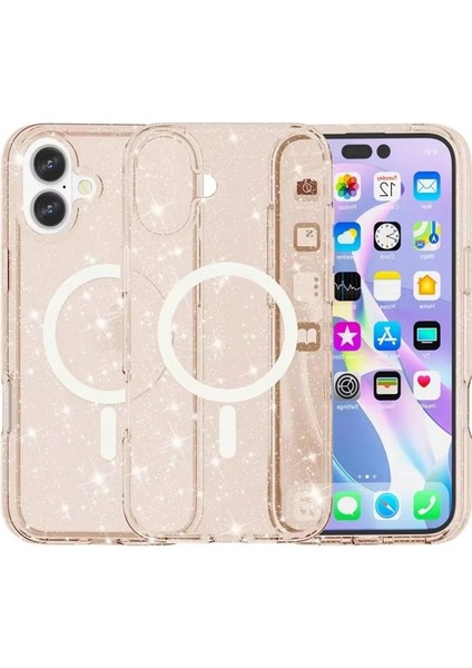 iPhone 16 Plus Kılıf Star Magsafe Kapak - Turuncu