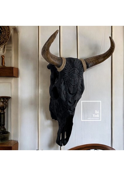 Montana Siyah Boğa Kafası Duvar Dekoru Kızılderili Işleme Heykel Dekoratif Amerikan Stil Duvar Süs fiyatları