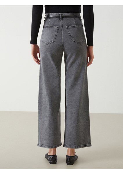 Yeni Sezon Beli Kemerli Wideleg Kadın Jean Pantolon fırsatları