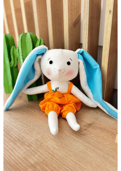 Oyuncak Bebek El Yapımı %100 Pamuk Bez Bebek Tavşan Tafi Hediye Kutulu