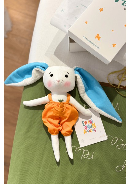 Oyuncak Bebek El Yapımı %100 Pamuk Bez Bebek Tavşan Tafi Hediye Kutulu fırsatları