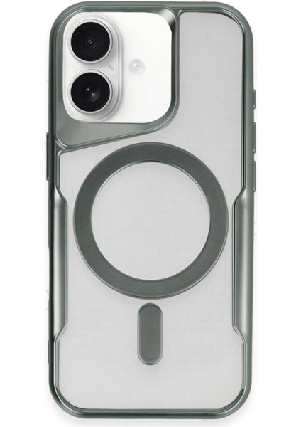 iPhone 16 Plus Kılıf Boyi Magsafe Silikon Kapak - Yeşil