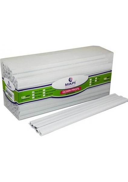 Mapi Profil Sırtlık Plastik Geniş Üçgen 90-120 Sy (100 Lü) 12 mm Beyaz 214 12 00