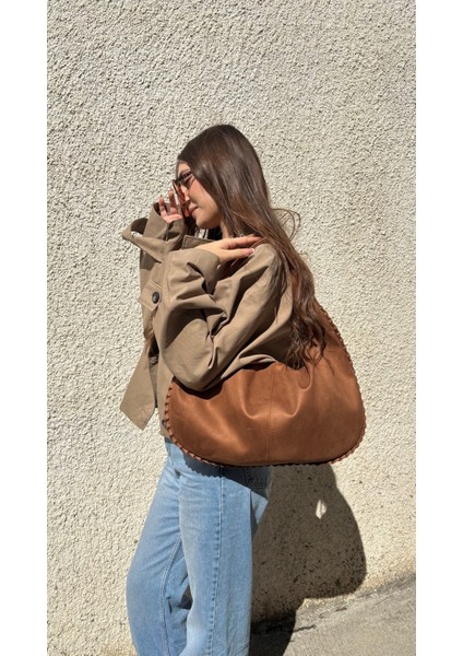 Hazel Geniş Hacimli Süet Omuz Çantası(En 51 Cm, Boy 30 Cm) fiyatları