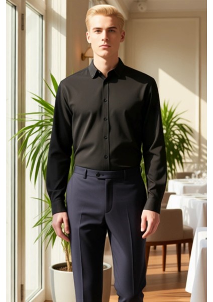 Erkek Dokulu Slim Fit Gömlek Çağdaş Tasarımı ve Konforlu Yapısıyla Öne Çıkan Bir Parça Şık