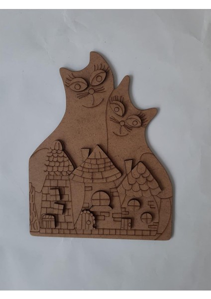 Kedi ve Evler 27 Parça Ahşap Boyama Seti modelleri