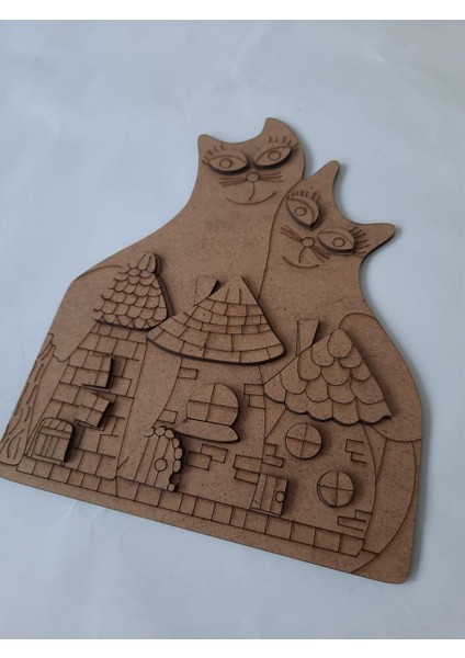 Kedi ve Evler 27 Parça Ahşap Boyama Seti fırsatları