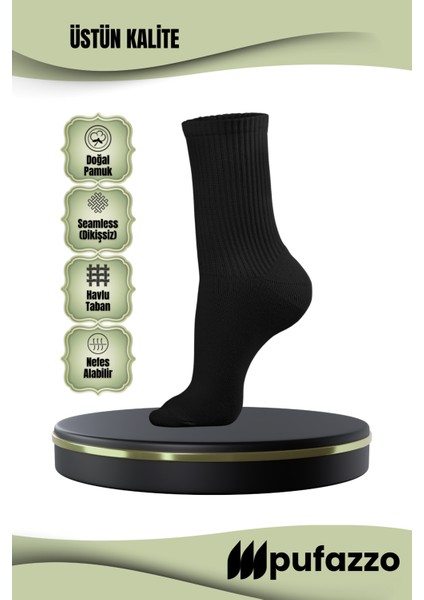 Erkek Soket Çorap 6'lı Set - Doğal Pamuk, Dikişsiz, Spor Koşu Yürüyüş ve Antrenman Çorabı modelleri