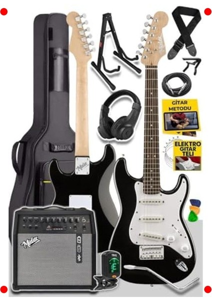 50W Amfili Elektro Gitar Başlangıç Seti