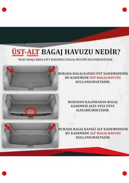 Araca Özel 3D Bagaj Havuzu - 5 Koltuklu Model Uyumlu fiyatları