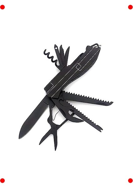 11 Fonksiyonlu Siyah Kamp Cep Çakısı