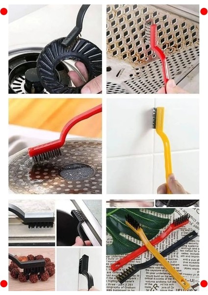 6'lı Mini Tel Fırça Seti - Pirinç, Çelik, Naylon fiyatları