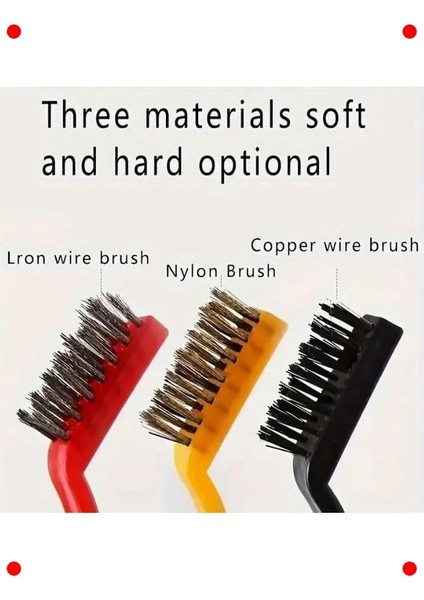 6'lı Mini Tel Fırça Seti - Pirinç, Çelik, Naylon fırsatları