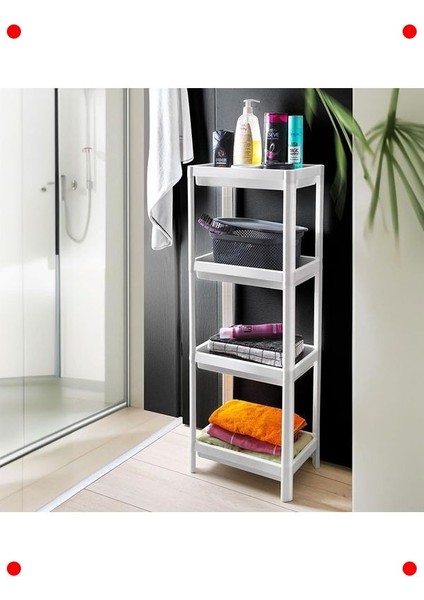 Çok Amaçlı 4 Katlı Köşe Rafı – Banyo Mutfak Organizeri