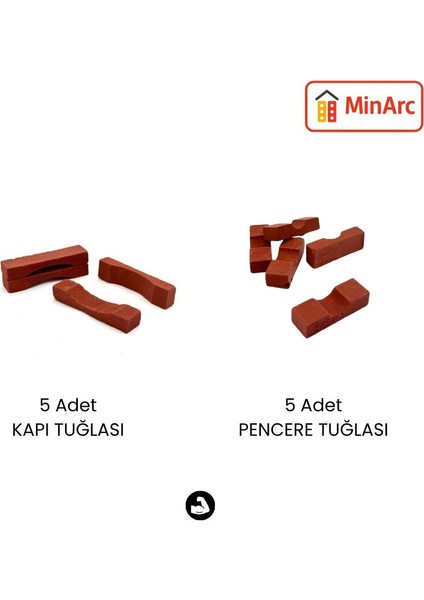 Minyatür Inşaat Keşif Seti-Dayanıklı 3 Delikli Minyatür Tuğla (500+) Hobi & Maket Ev