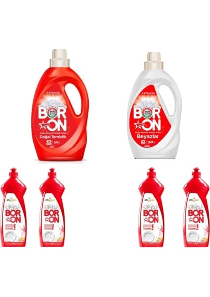 Doğal Mineralli Sıvı Çamaşır Deterjanı Renkli ve Beyazlar Için 52 Yıkama+ Bulaşık Deterjanı.