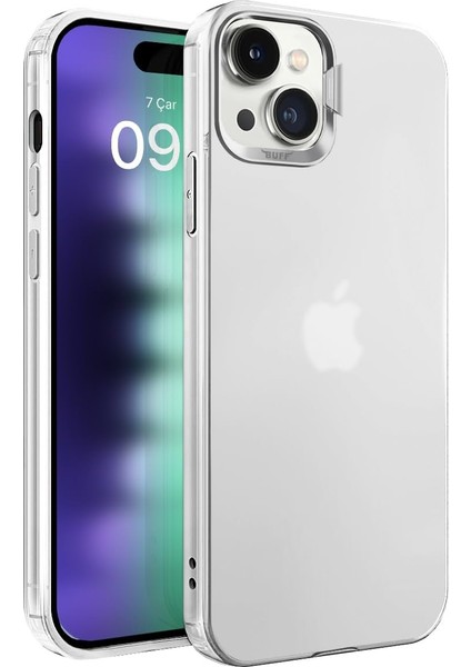 Labs Buff 15 Plus ile Uyumlu New Corner Kamera Kapaklı Standlı Kılıf (Şeffaf)
