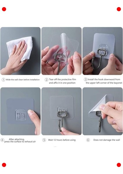 Güçlü Yapışkanlı Kancalar - Siyah (3 Adet) fırsatları