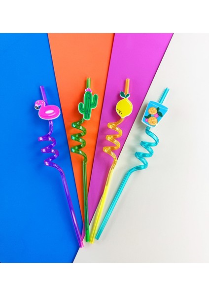 Figürlü Plastik Pipet Seti