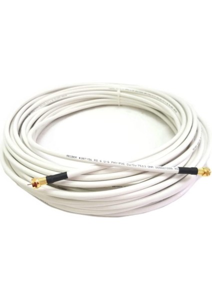 2 Metre Rg6/u4 Full Hd 3D 4K Anten Tv Çanak Uydu Lnb Kablosu 2mt (F Konnektör Takılı Hazır) 2 mt