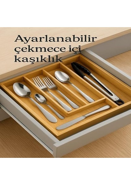 Ayarlanabilir Çekmece Içi Ölçü Ayarlı Kaşıklık 5-7 Bölmeli modelleri