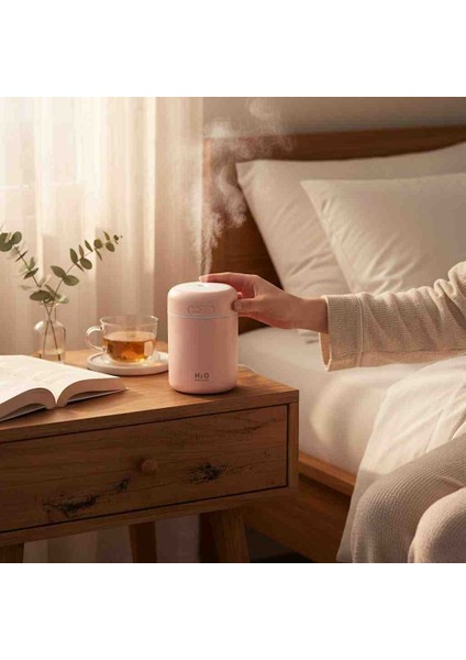 Pembe Ultrasonik Mini Nemlendirici – Renkli LED Işıklı Sessiz Buhar Makinesi USB Aromaterapi Difüzör modelleri