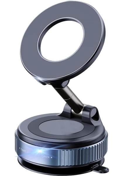 Yükseltilmiş 360° Vakumlu Manyetik Telefon Tutucu, Vakumlu Manyetik Telefon Tutacağı, Araba/spor Salonu/ayna/pürüzsüz Yüzey Için Katlanabilir Cep Tutucu, (Siyah) ile