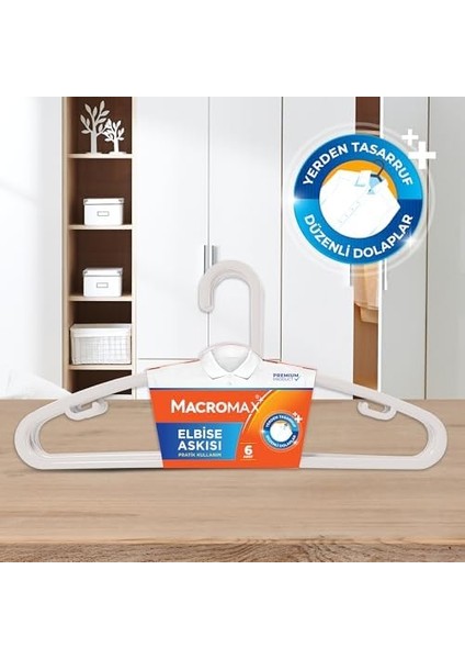 Askısı 6&apos;lı Paket (Beyaz/siyah), Düzenli Dolaplar Için Pratik Kıyafet Askısı fiyatları