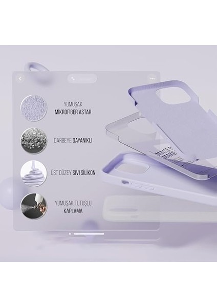 Kılıf Ince Sıvı Silikon 3 Katmanlı Tam Kaplamalı Yumuşak Jel Kauçuk Kılıf Kapak (Lila, 11) fiyatları