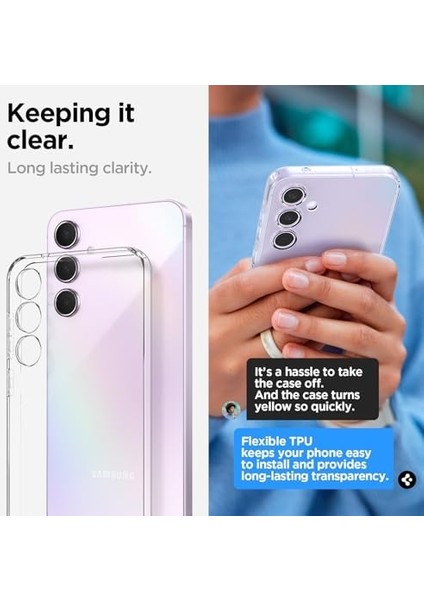 Galaxy A55 ile Uyumlu Kılıf Crystal 4 Tarafı Tam Koruma Crystal Clear - ACS07537 modelleri