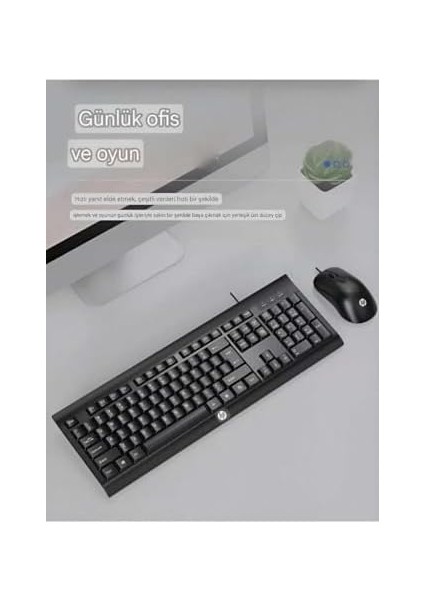 KM100 Kablolu Klavye Mouse Set Ingilice Q fiyatları