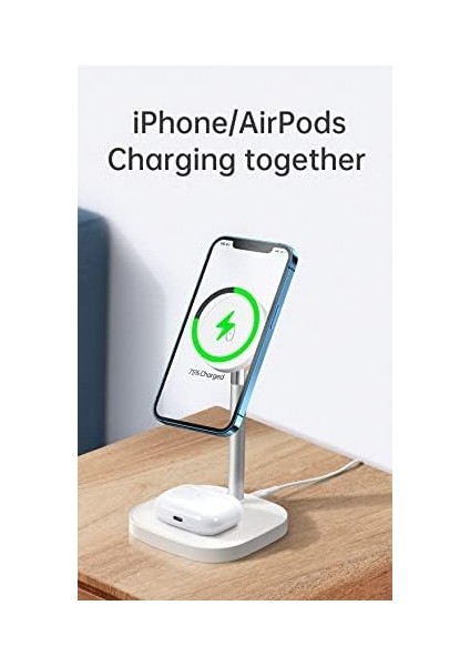 CH-7340 2in1 Kablosuz Şarj Masaüstü 12 ve 13 Uyumlu 15W modelleri