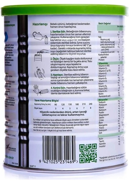 Golden Goat 1 Keçi Sütlü Bebek Sütü 0-6 Ay 400 gr fiyatları