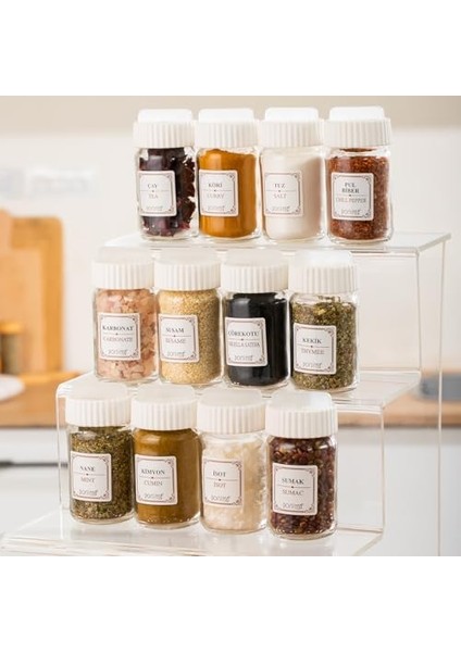 1078 Kare Prizma Döner Döner Kapaklı 12&apos;li Cam -Düzenleyici Organizer-Cappuccino Beyaz modelleri